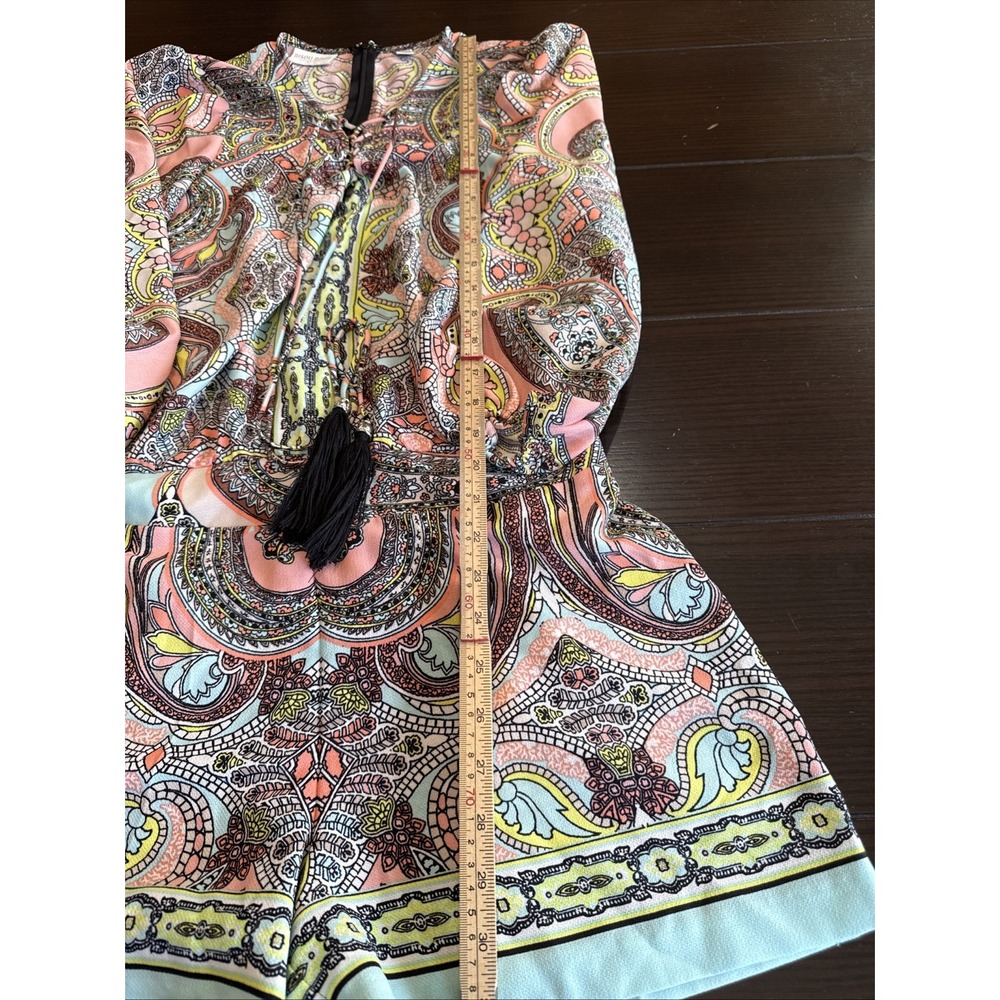 Bisou Bisou Paisley Boho Romper Size M,multicolor - Picture 4 of 8